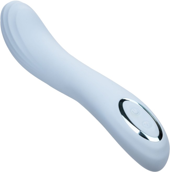 Голубой изогнутый вибромассажер Contoured G - 22,7 см. Голубой изогнутый вибромассажер Contoured G - 22,7 см.