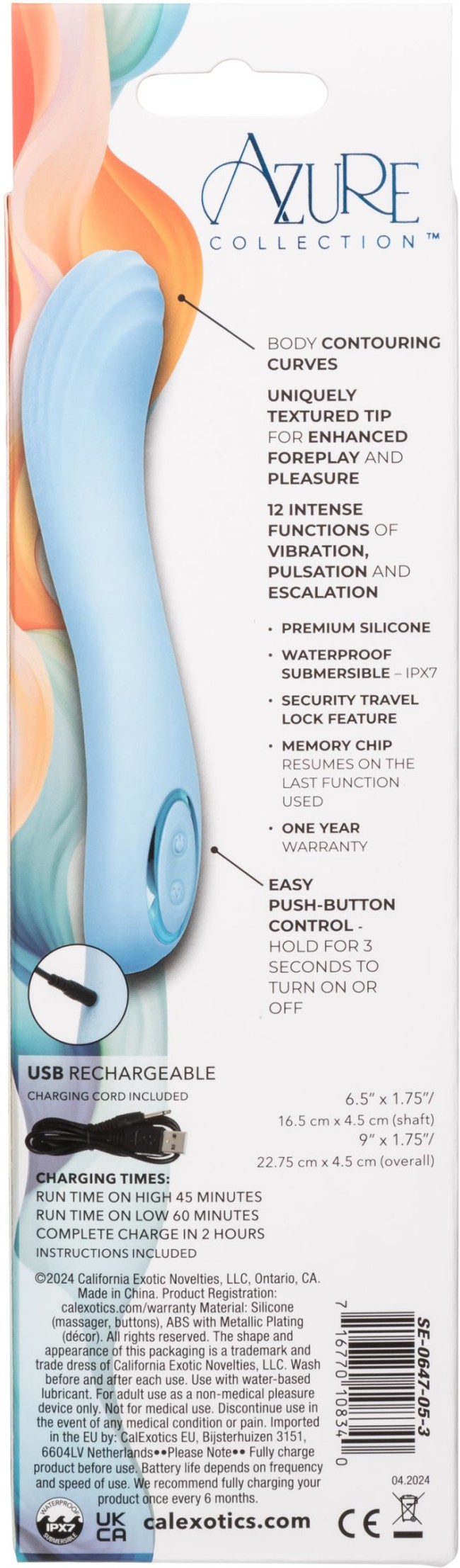 Голубой изогнутый вибромассажер Contoured G - 22,7 см. Голубой изогнутый вибромассажер Contoured G - 22,7 см.